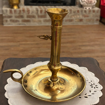 Solid Brass Chamberstick with Adjustable Candle Height