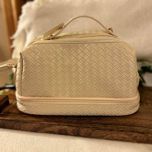 Basket Weave Cosmetic Bag