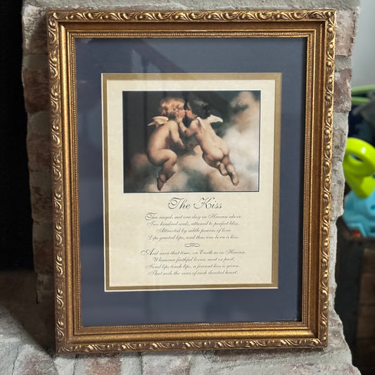 “The Kiss” Cherub /Angel Framed Artwork