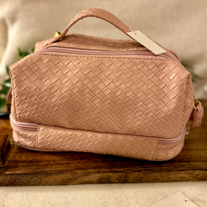 Basket Weave Cosmetic Bag