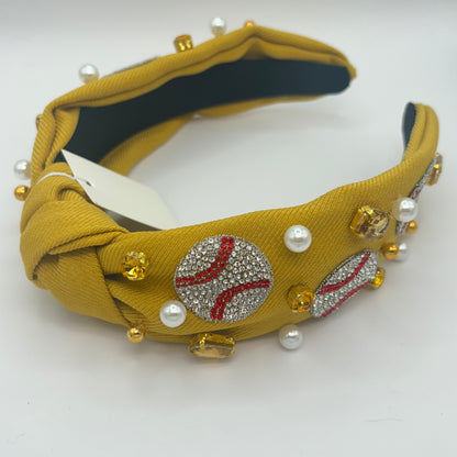 Baseball Headband Beads and Sequins