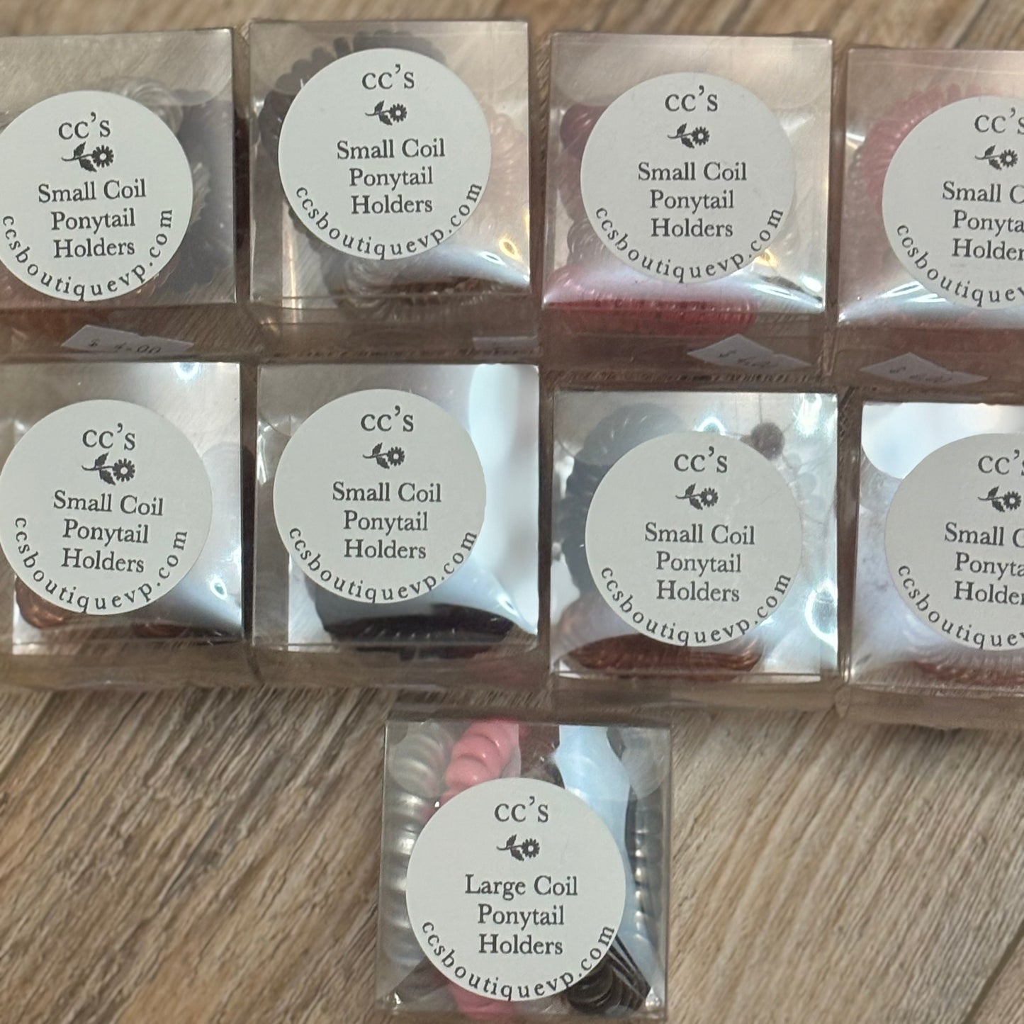 Large or Small Coil Ponytail Holders Set of 4