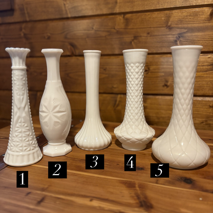 Milk Glass Bud Vases