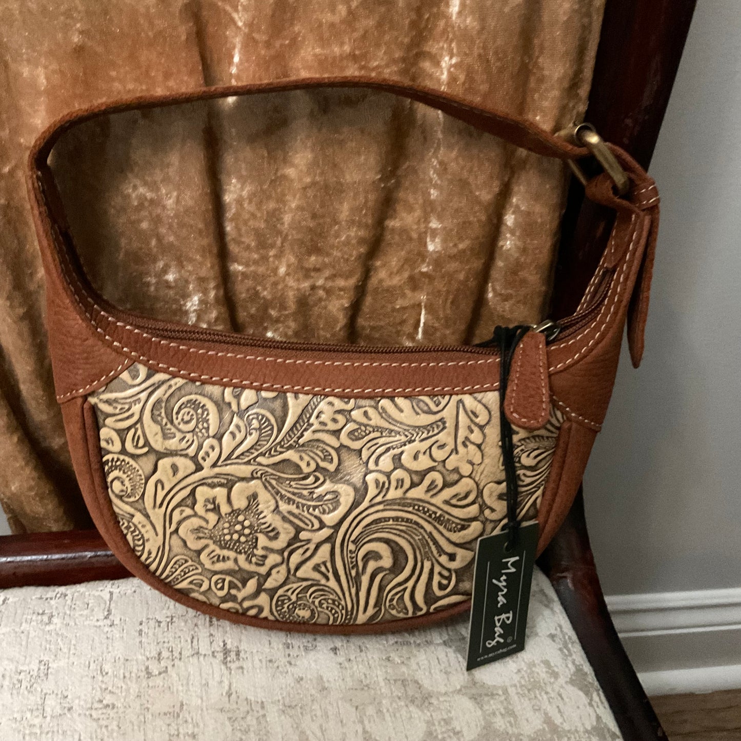 U-Turn Tooled Leather Myra Bag
