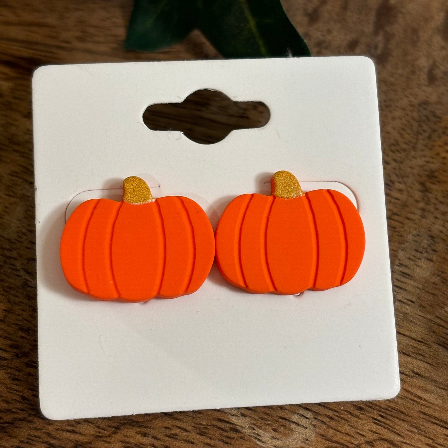 Fall Pumpkin Post Back Earrings