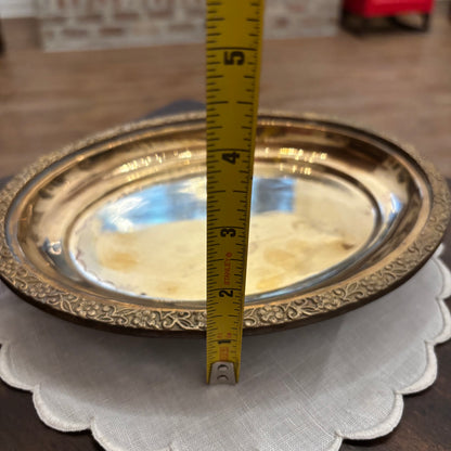 Solid Brass Footed Tray 9” x 7.5”