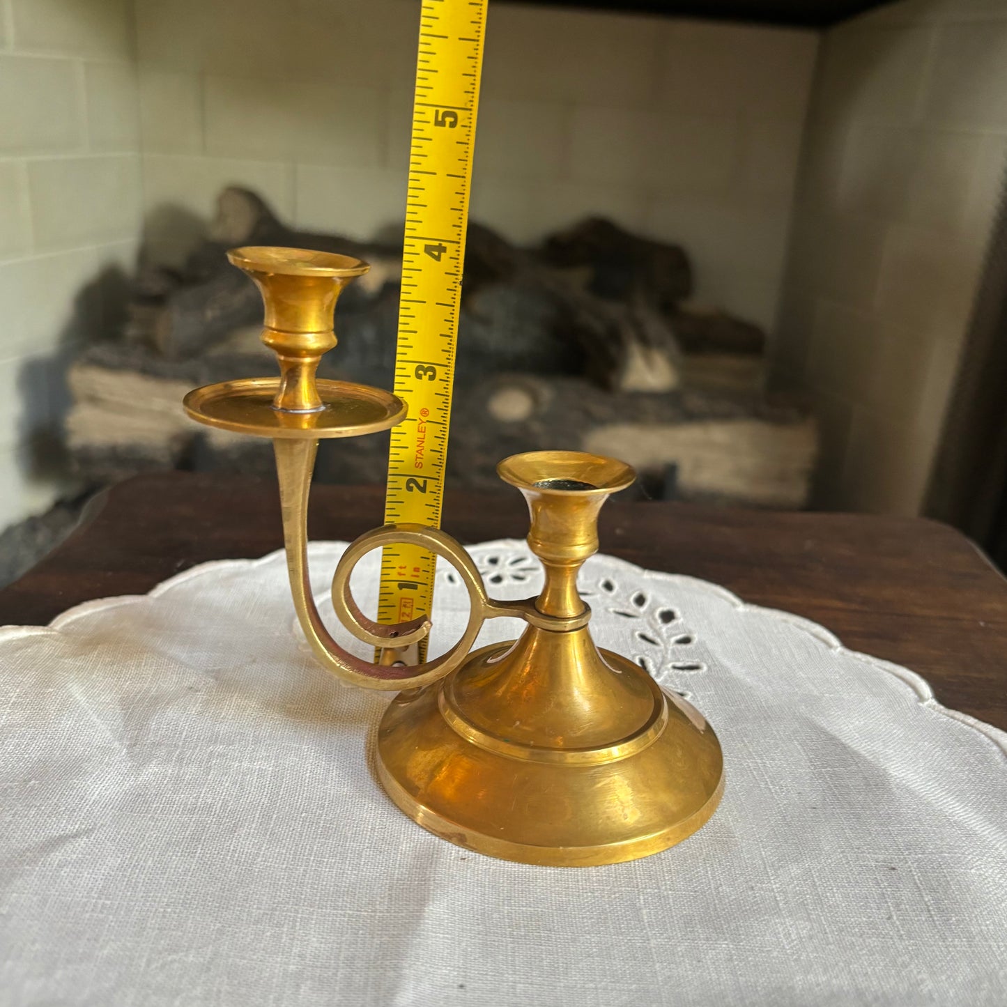 Vintage Delgif Brass Double Candlestick Holder - India