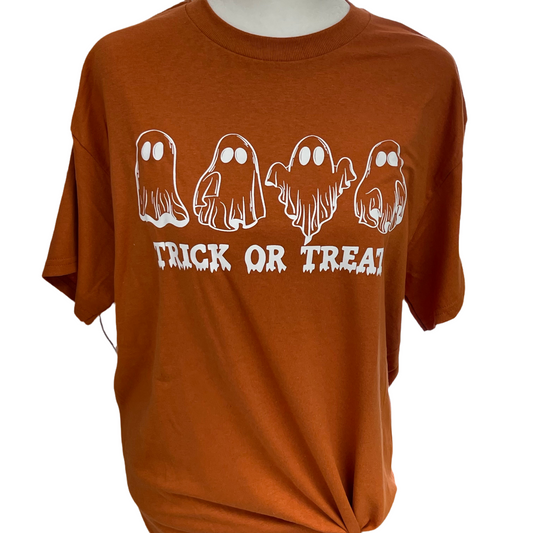 Trick or Treat Featuring Ghosts Halloween Graphic Tee