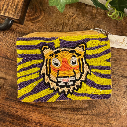 GameDay: Tigers Seed Bead Zippered Pouch