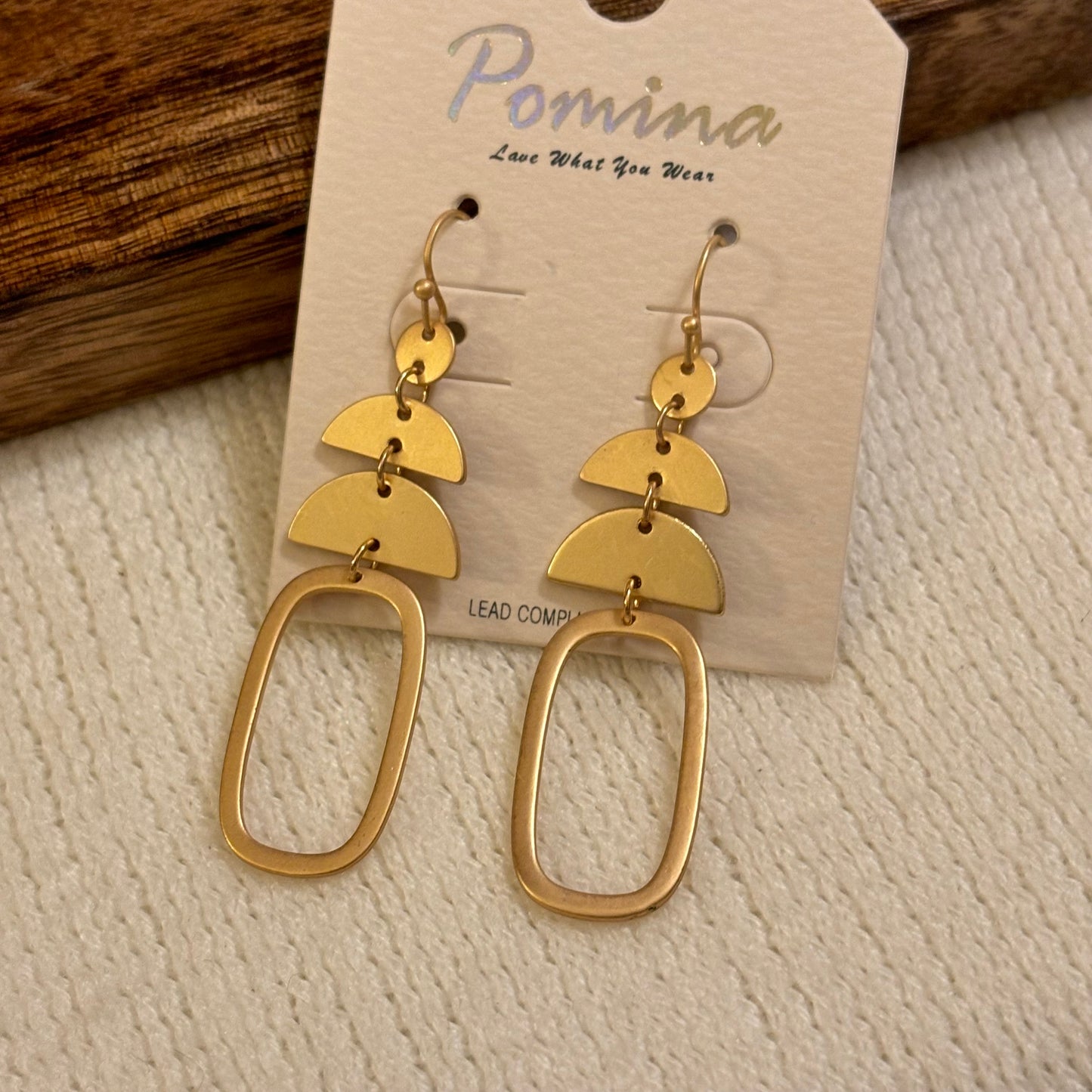 Gold Geometric Dangle Earrings