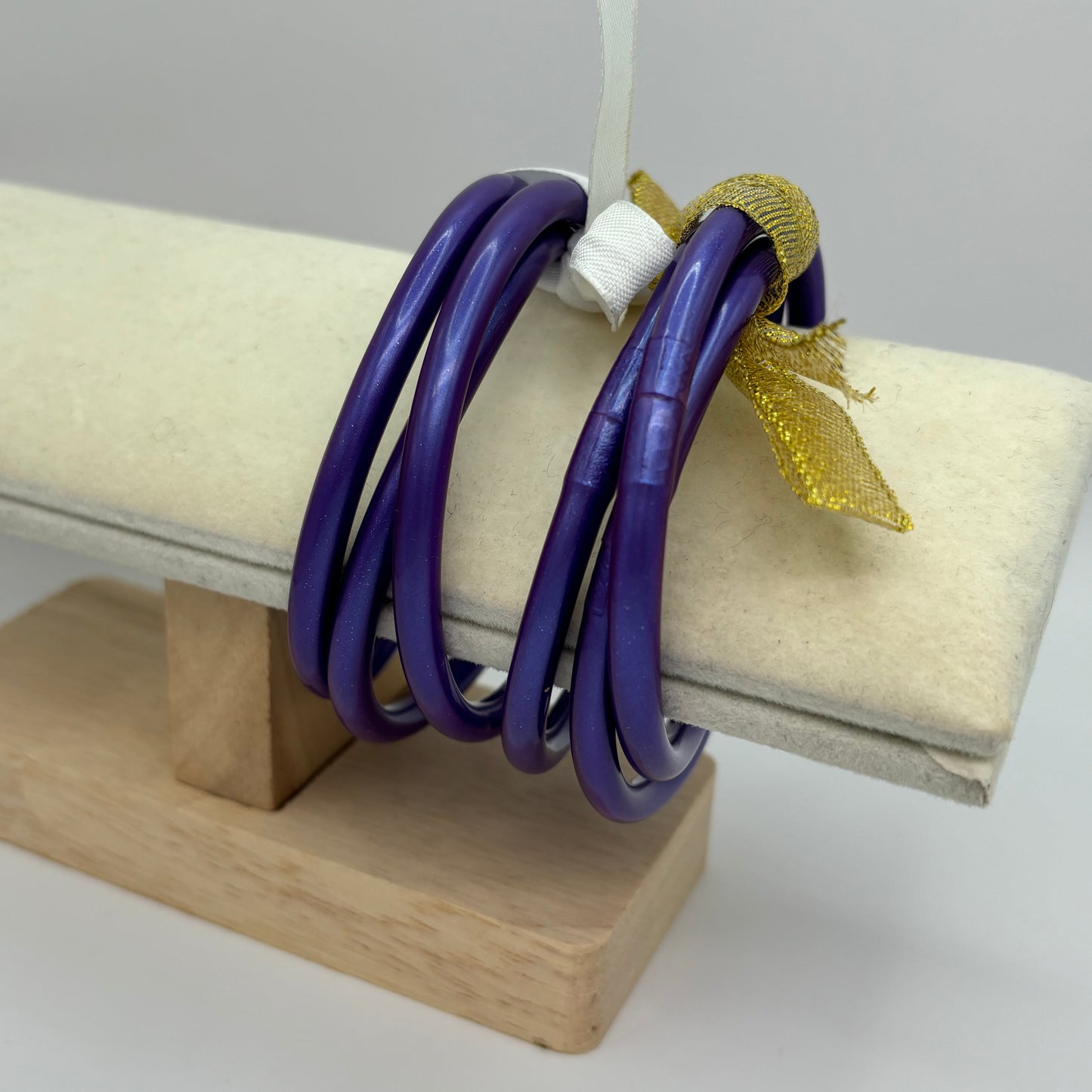 Jelly Bangle Bracelet Stacks Purple Matte Finish