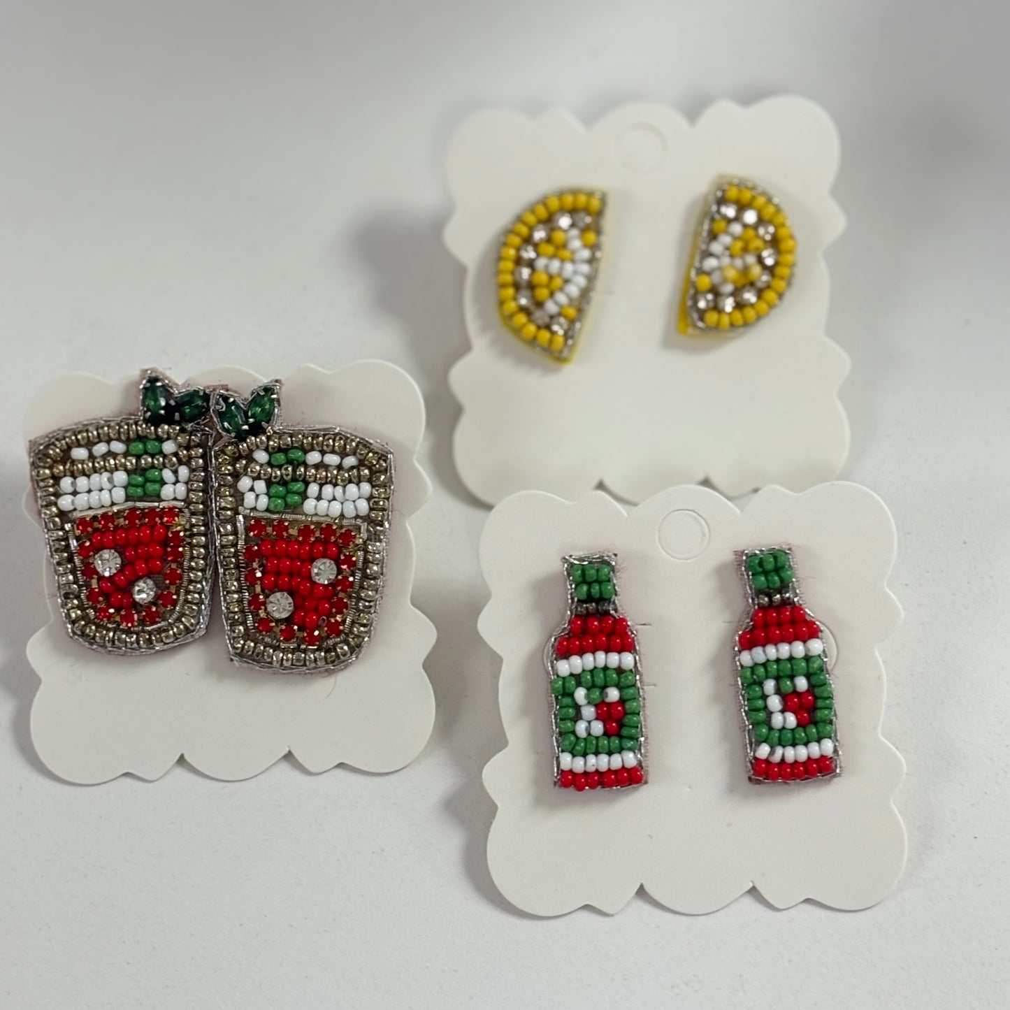 Cinco De Mayo Seed Bead Postback Earrings