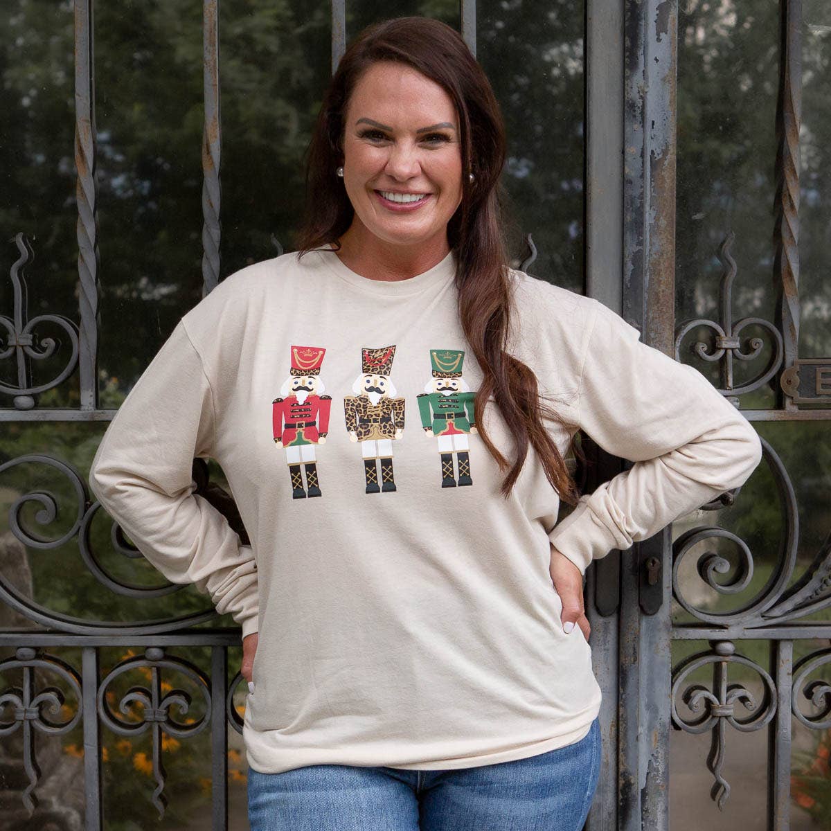 The Royal Nutcracker Trio Long Sleeve Crew Neck T-Shirt Oatmeal/Multi