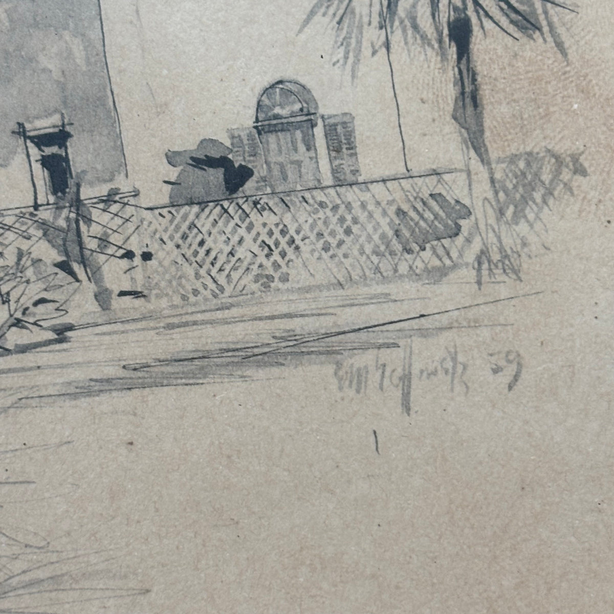 Pair of Framed Panoramic Prints Featuring Architectural Sketches of Historic Texas
