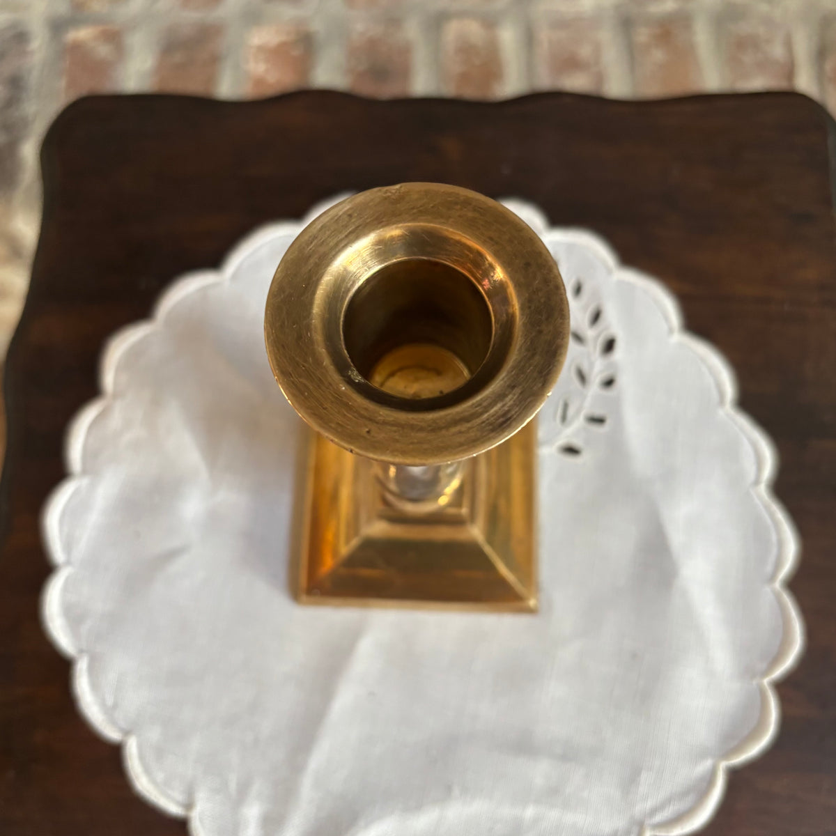 Vintage Brass & Chrome Candlestick