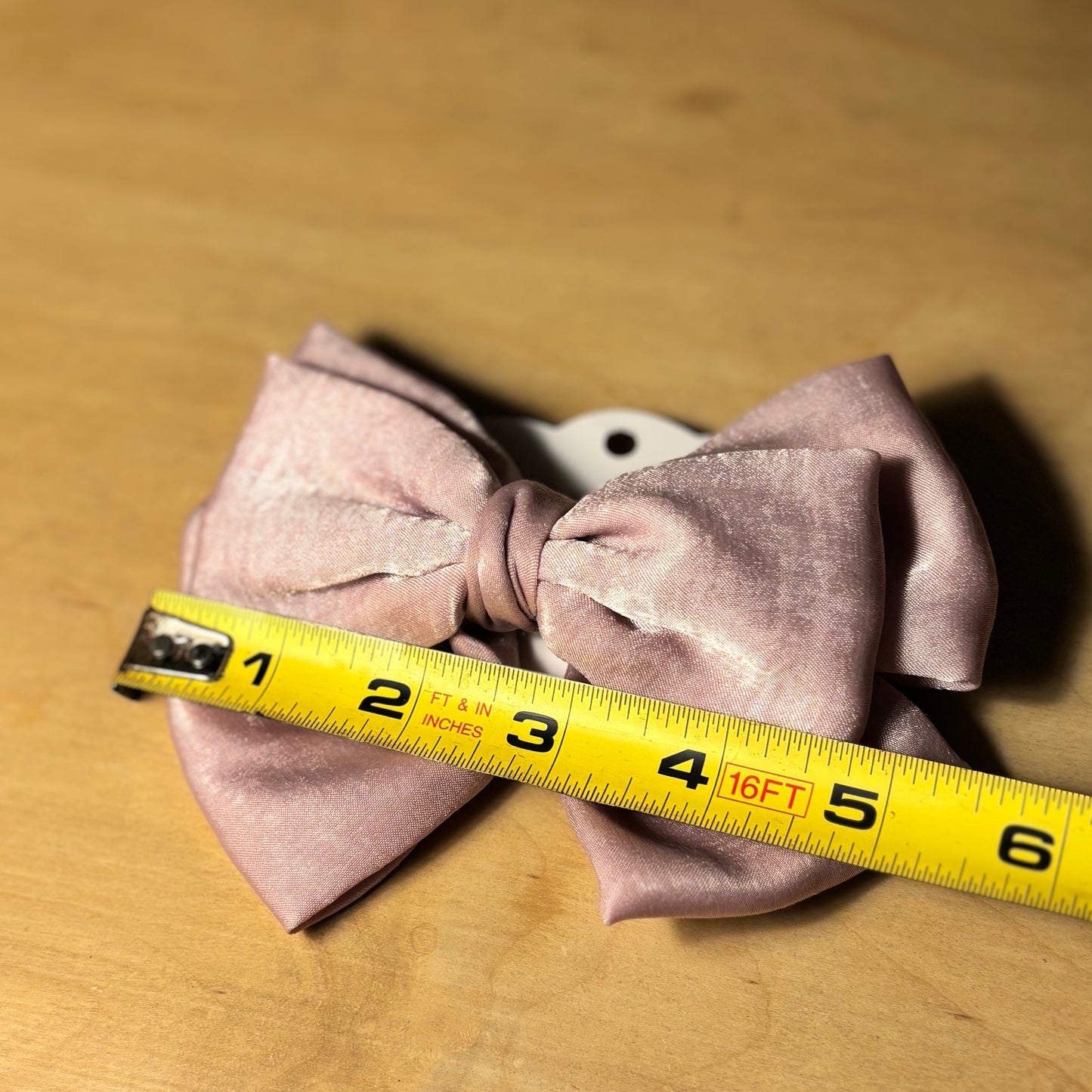 Dusty Pink Bow Barrette with Alligator Clip