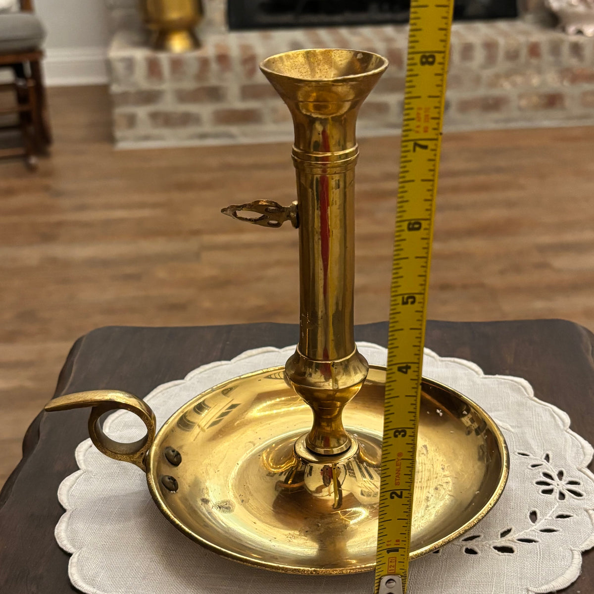 Solid Brass Chamberstick with Adjustable Candle Height
