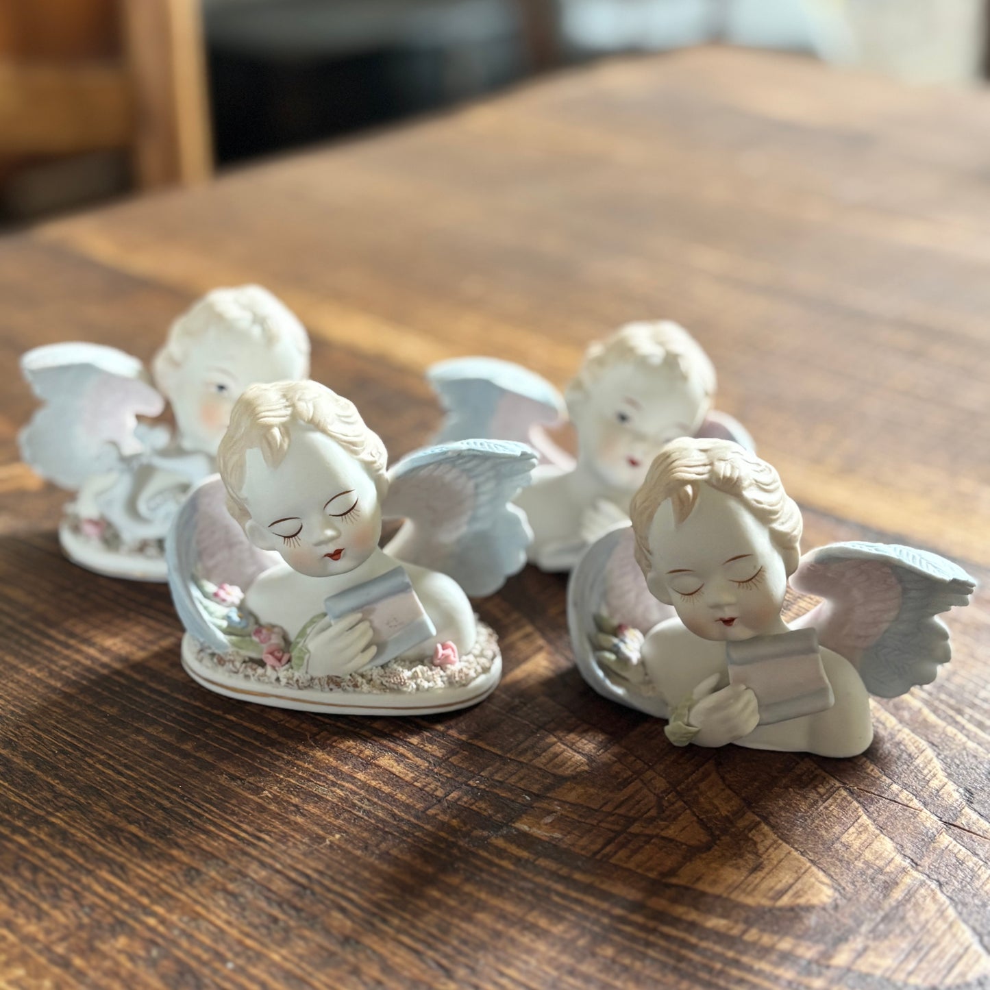 Lefton China 1950’s - Set of 4 Angels with Music Notes