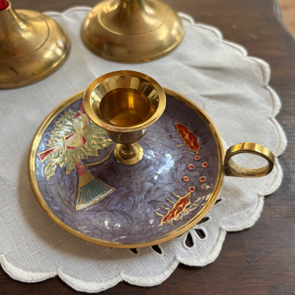Christmas Candlesticks in Brass
