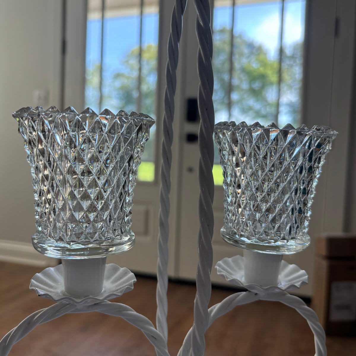 Vintage HOMCO Twisted Metal Candle Holder