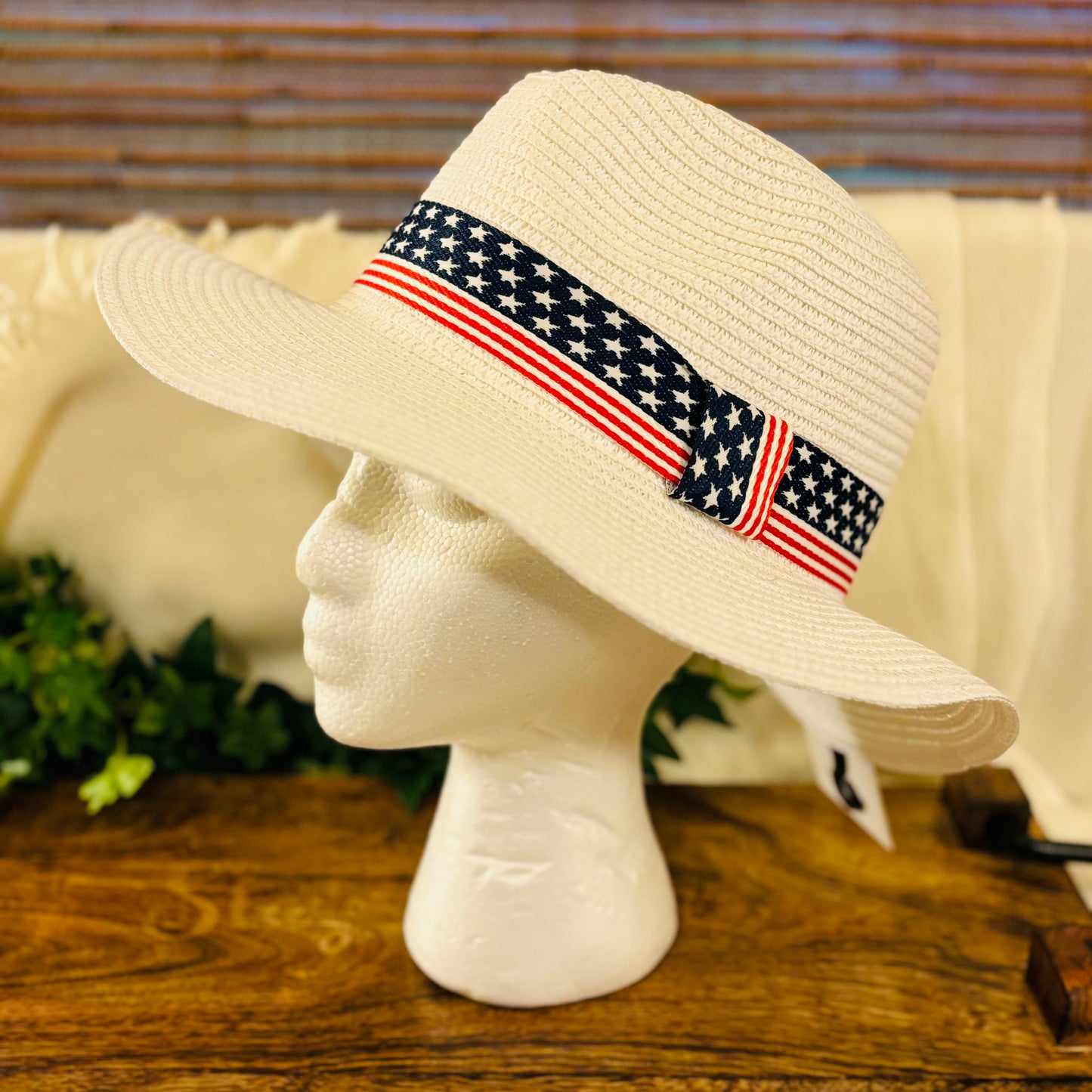 Sun Hat With American Flag Band
