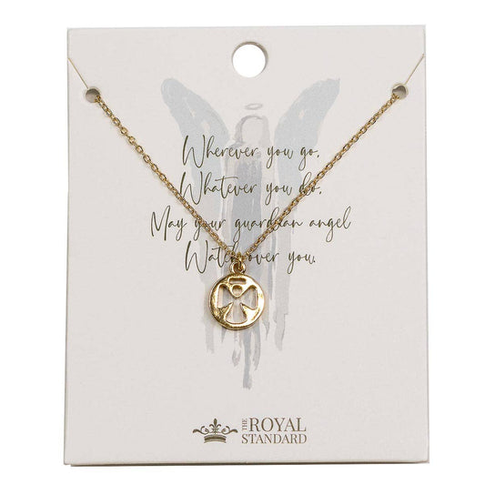 Guardian Angel Necklace   Gold   16"