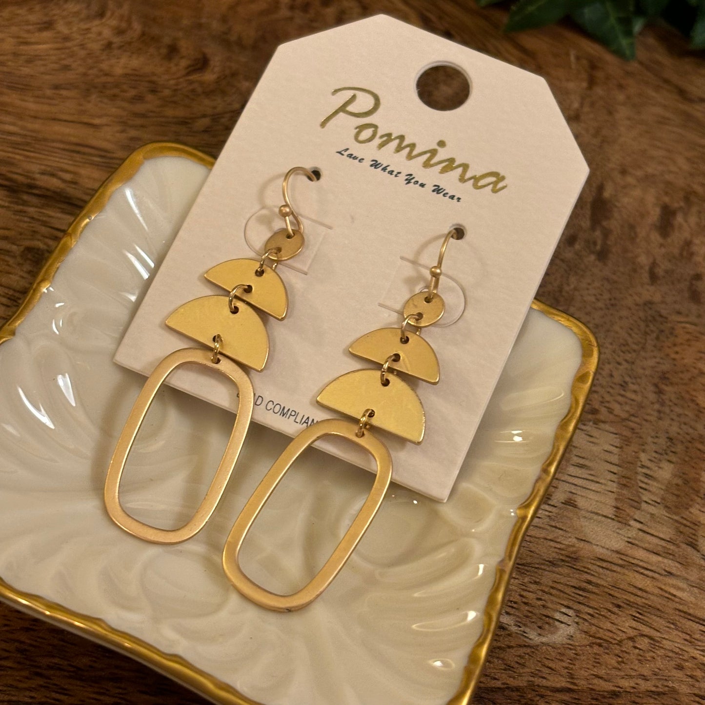 Gold Geometric Dangle Earrings