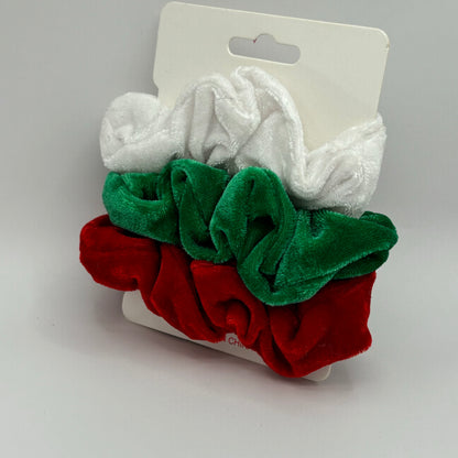 Christmas Velvet Scrunches Set of 3