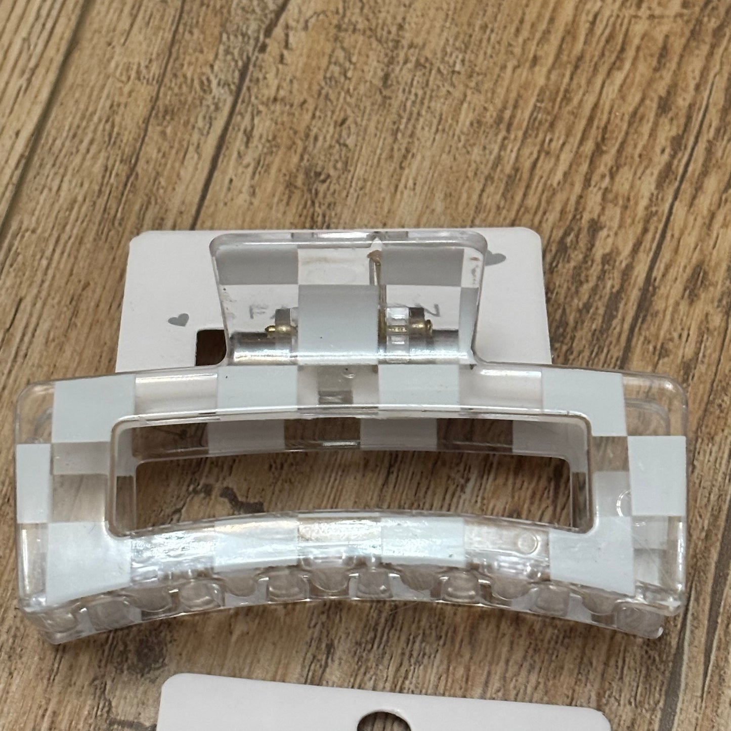 Checkered Hair Claw Clip 3”