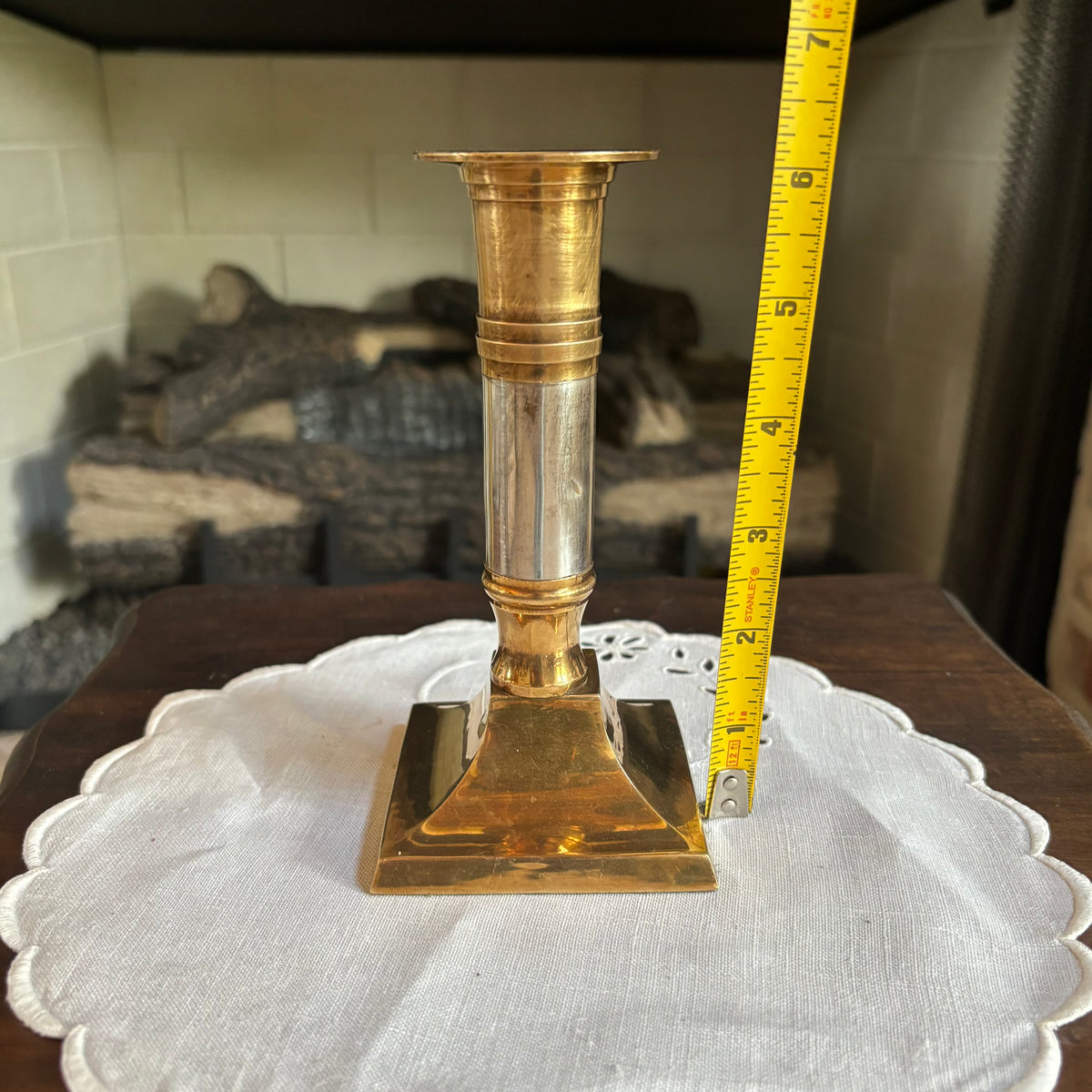 Vintage Brass & Chrome Candlestick