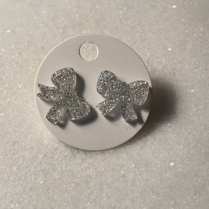 Acrylic Bow Post Back Earrings