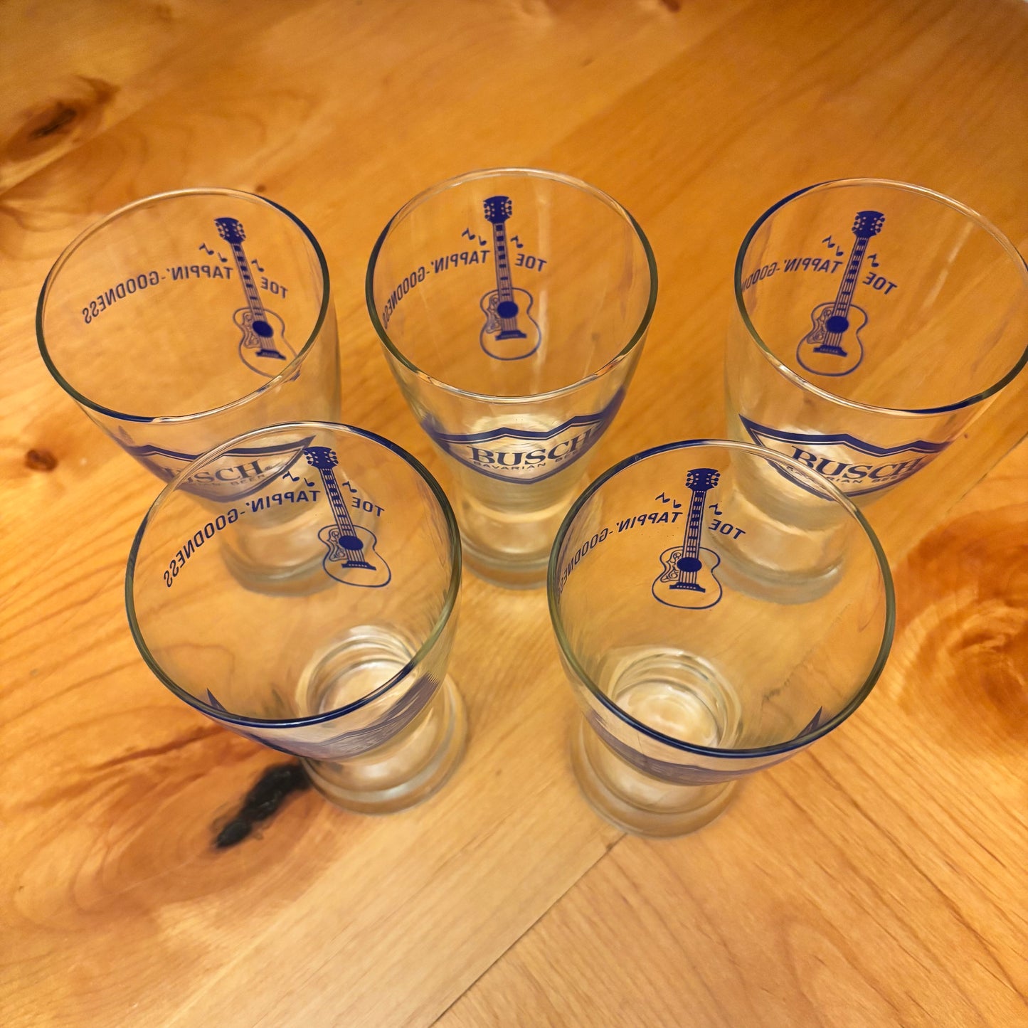 Vintage Busch Bavarian Beer Glasses Set of 5