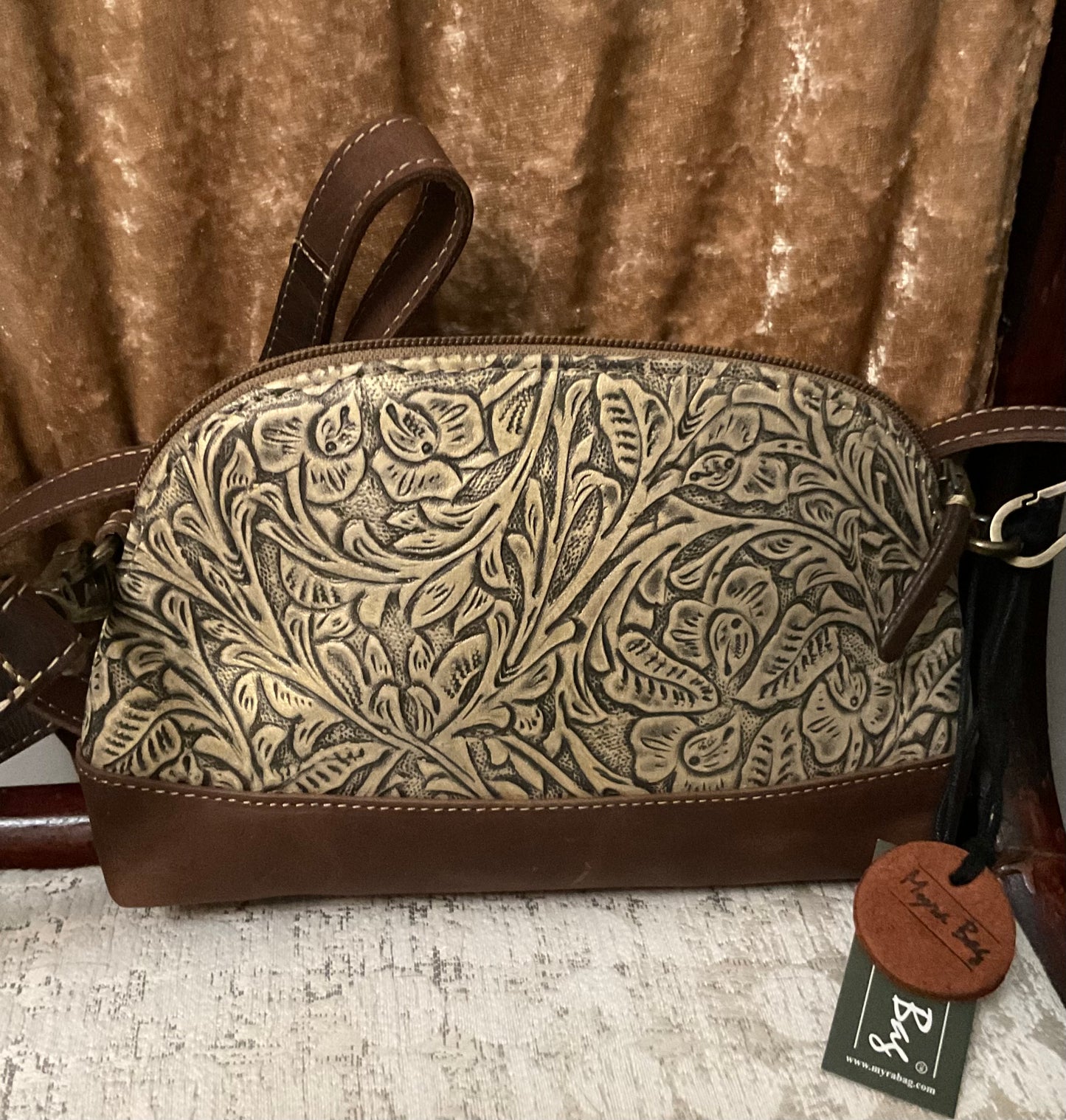 Dock Tooled Leather Crossbody Myra Bag
