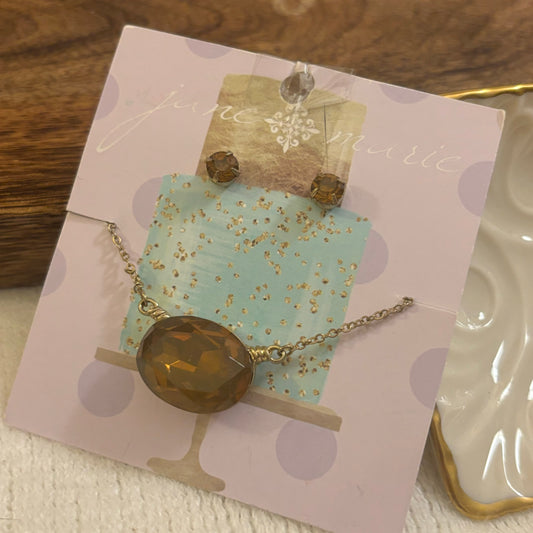 Jane Marie Post Back Earrings and Necklace Set