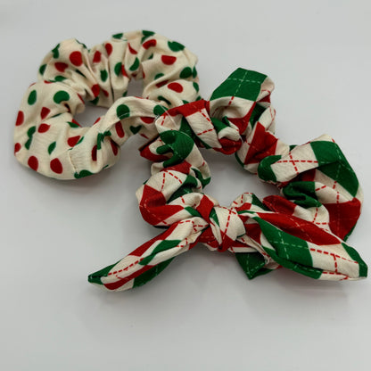 Christmas Scrunches Plaid & Polka Dot Set of 2