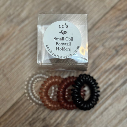 Large or Small Coil Ponytail Holders Set of 4