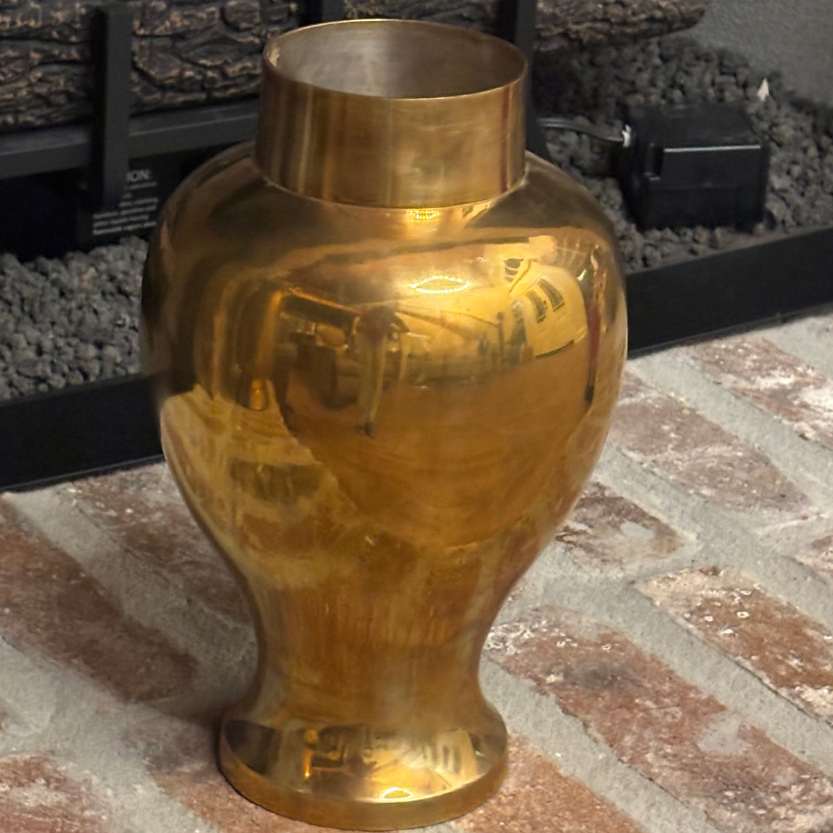 Smooth Finish Brass Ginger Jar Vase 10”