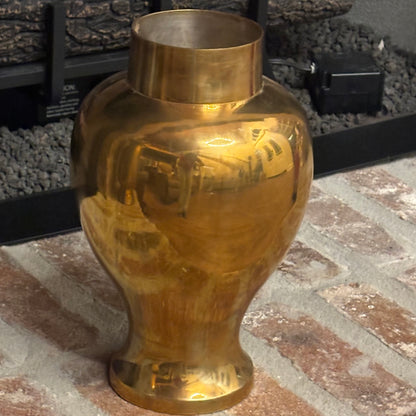 Smooth Finish Brass Ginger Jar Vase 10”