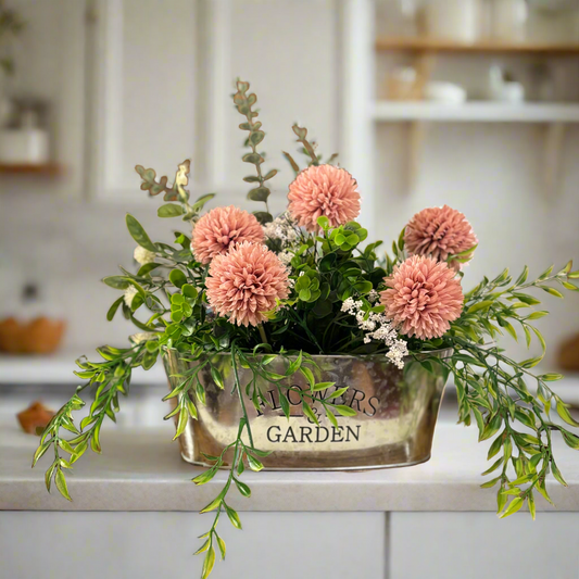 Floral Arrangement • Flowers & Garden Tin