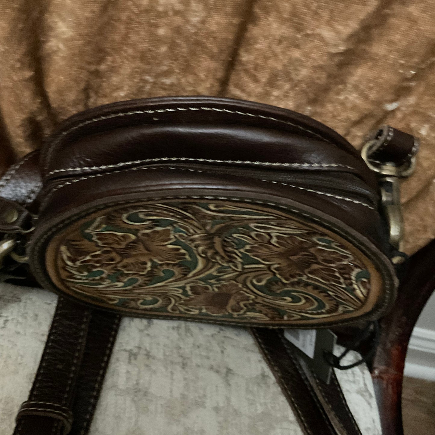 Magnolia Lane Hand-Tooled Round Crossbody Myra Bag