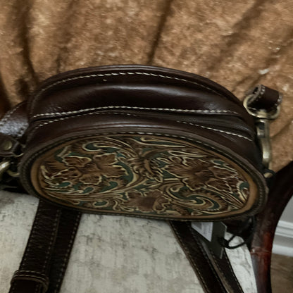 Magnolia Lane Hand-Tooled Round Crossbody Myra Bag