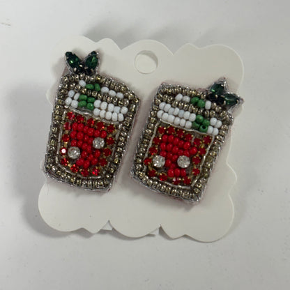 Cinco De Mayo Seed Bead Postback Earrings