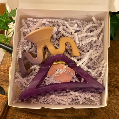 Purple Hair Claw Clip Set