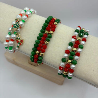 Christmas Beaded Bracelet Set for Girls