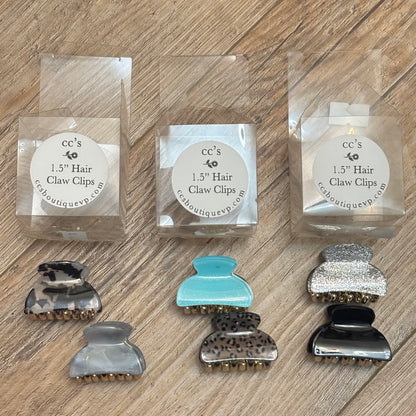 Set Of Two Hair Claw Clips 1.5”