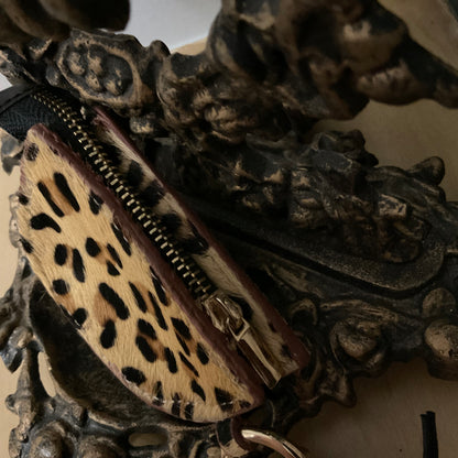 Myra Bag Leopard Keychain Leather Coin Pouch