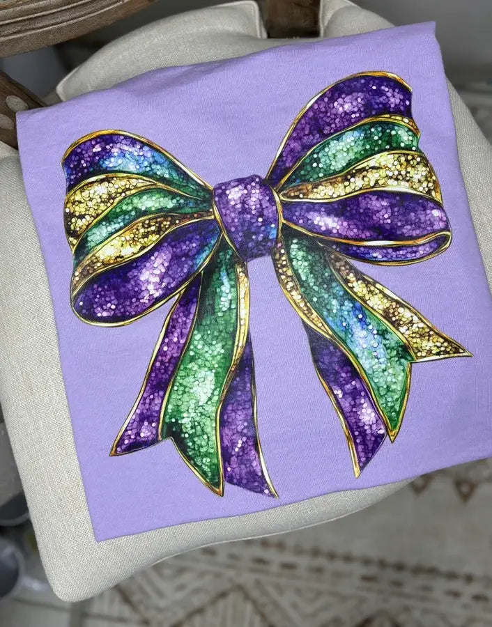 Mardi Gras Bow (DTF T-Shirt)