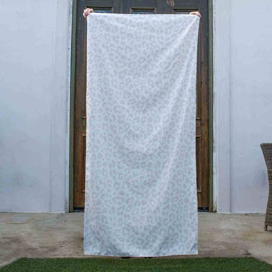 Leopard Beach Towel   Shell/Soft White 34x70
