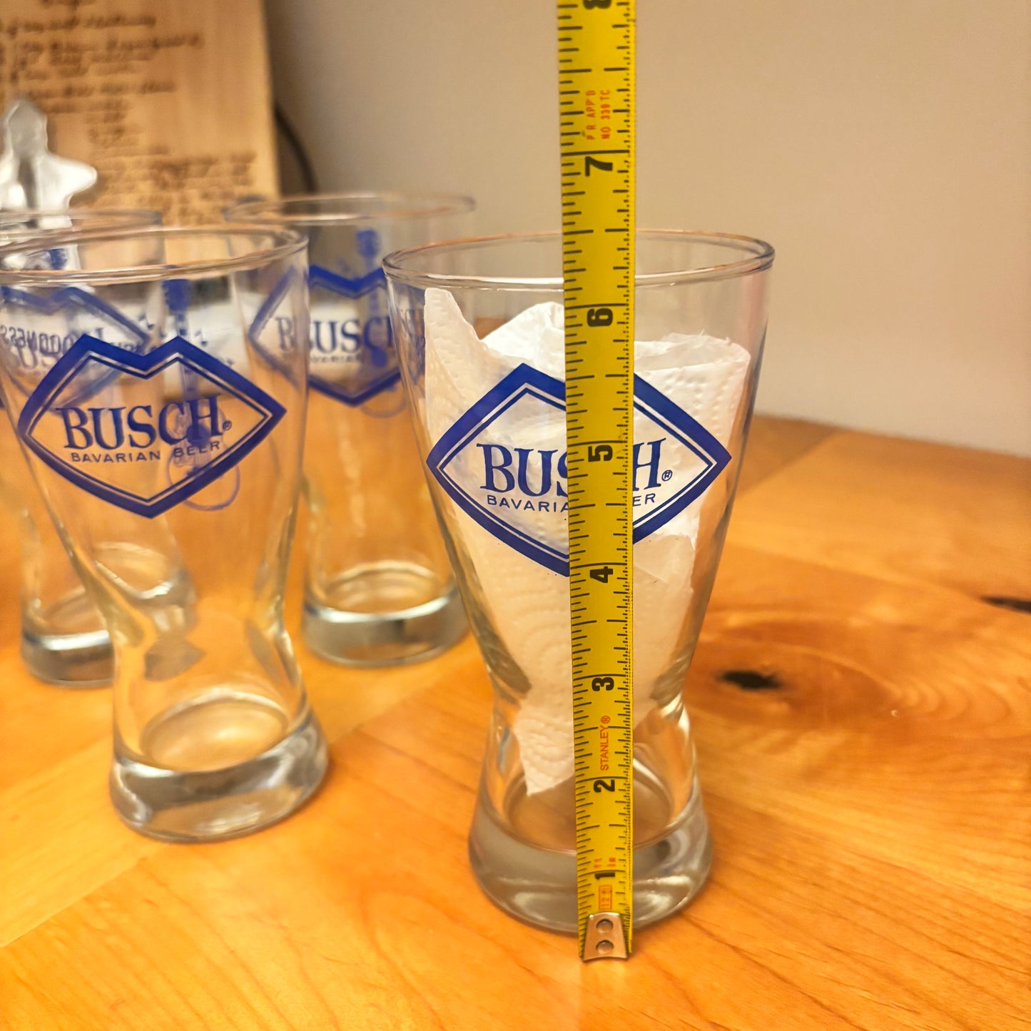 Vintage Busch Bavarian Beer Glasses Set of 5