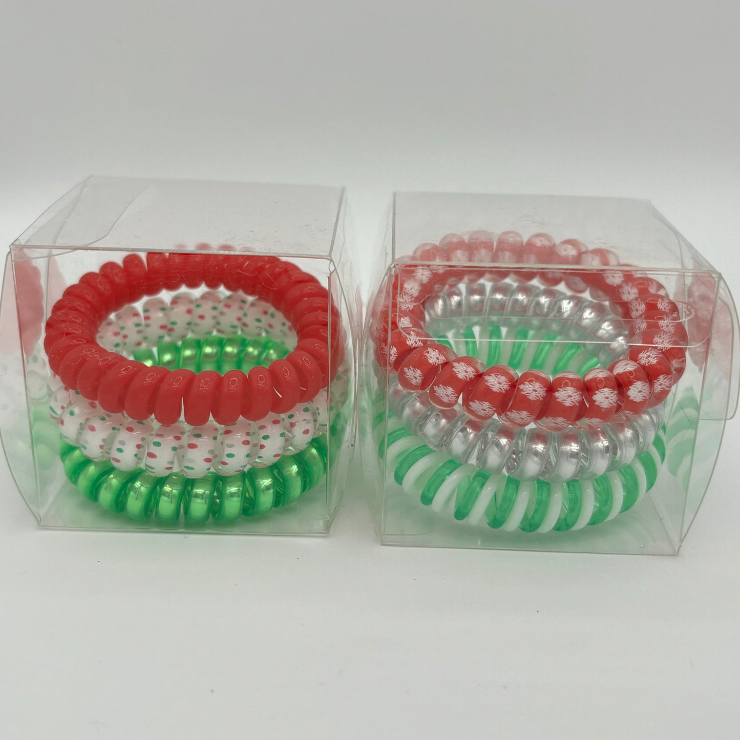 Christmas: Large Coil Ponytail Holders Set of 3